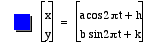 vector(x,y)=vector(a*cos(2*pi*t)+h,b*sin(2*pi*t)+k)